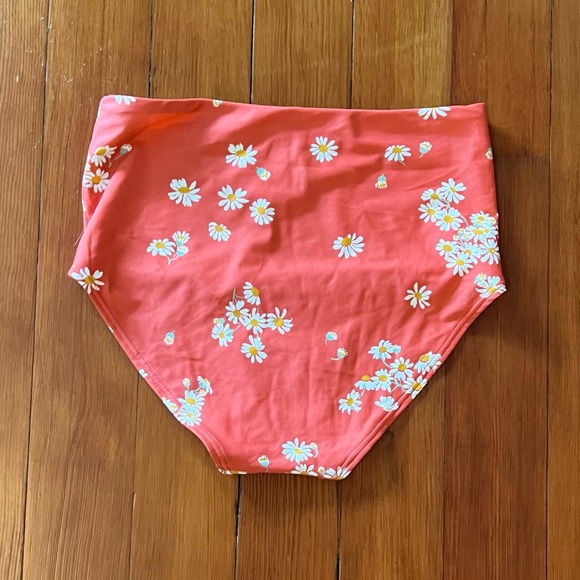 Madewell Retro High-Waisted Balconette Bikini Top & Bottom- Orange Daisies- Med - Picture 10 of 15